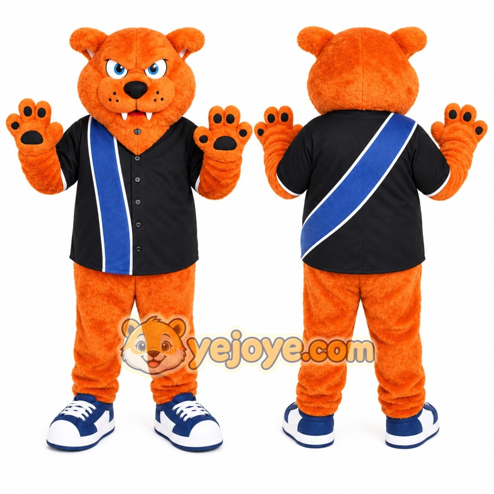 Orange Bear Mascot Costume with Custom Logo Orange Bear Mascot Costume with Custom Logo