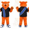 Orange Bear Mascot Costume with Custom Logo