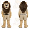 Brown Lion Mascot Costume with Custom Logo