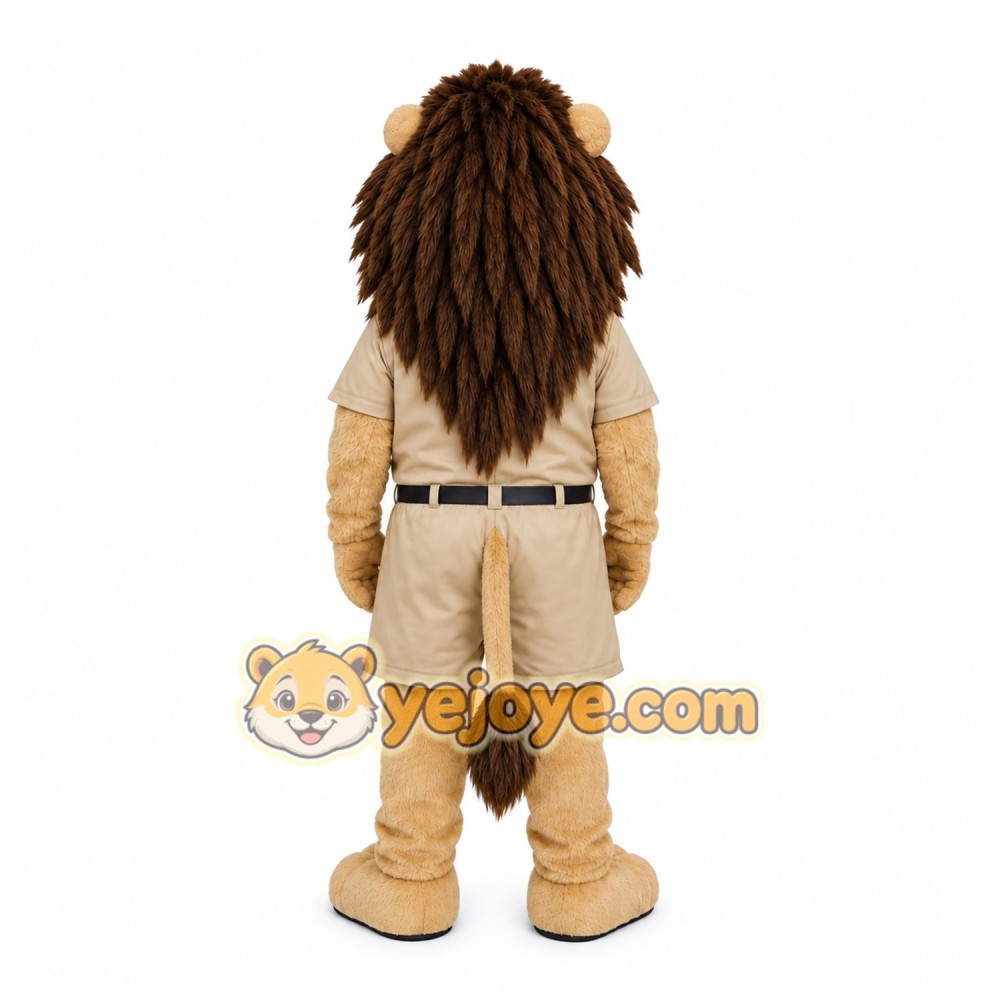 Brown Lion Mascot Costume with Custom Logo Brown Lion Mascot Costume with Custom Logo