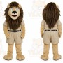 Brown Lion Mascot Costume with Custom Logo
