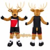 Brown Deer Mascot Costume with Custom Logo