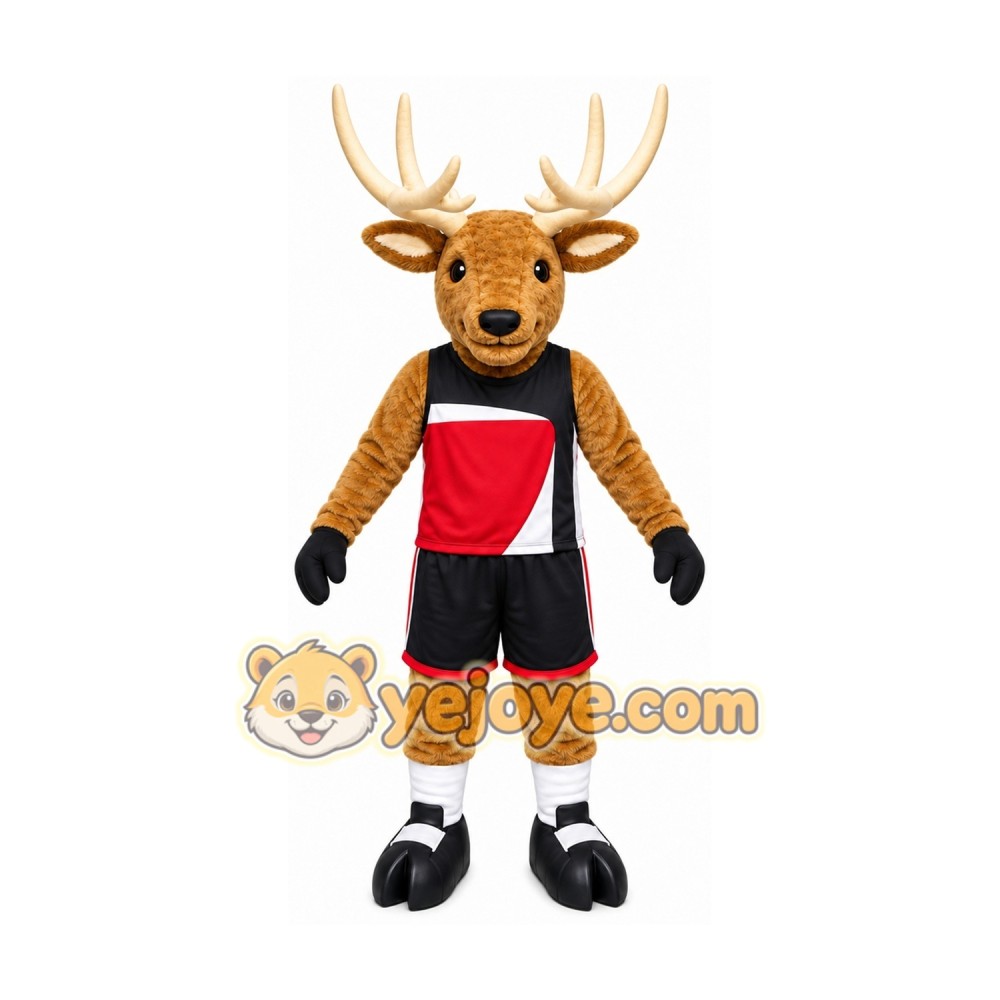 Brown Deer Mascot Costume with Custom Logo Brown Deer Mascot Costume with Custom Logo