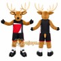 Brown Deer Mascot Costume with Custom Logo