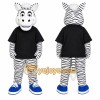 White Zebra Mascot Costume with Custom Logo White Zebra Mascot Costume with Custom Logo