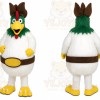 White Rooster Mascot Costume with Custom Logo