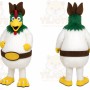 White Rooster Mascot Costume with Custom Logo