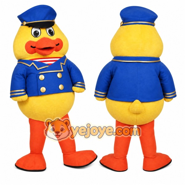 Yellow Duck Mascot Costume with Custom Logo