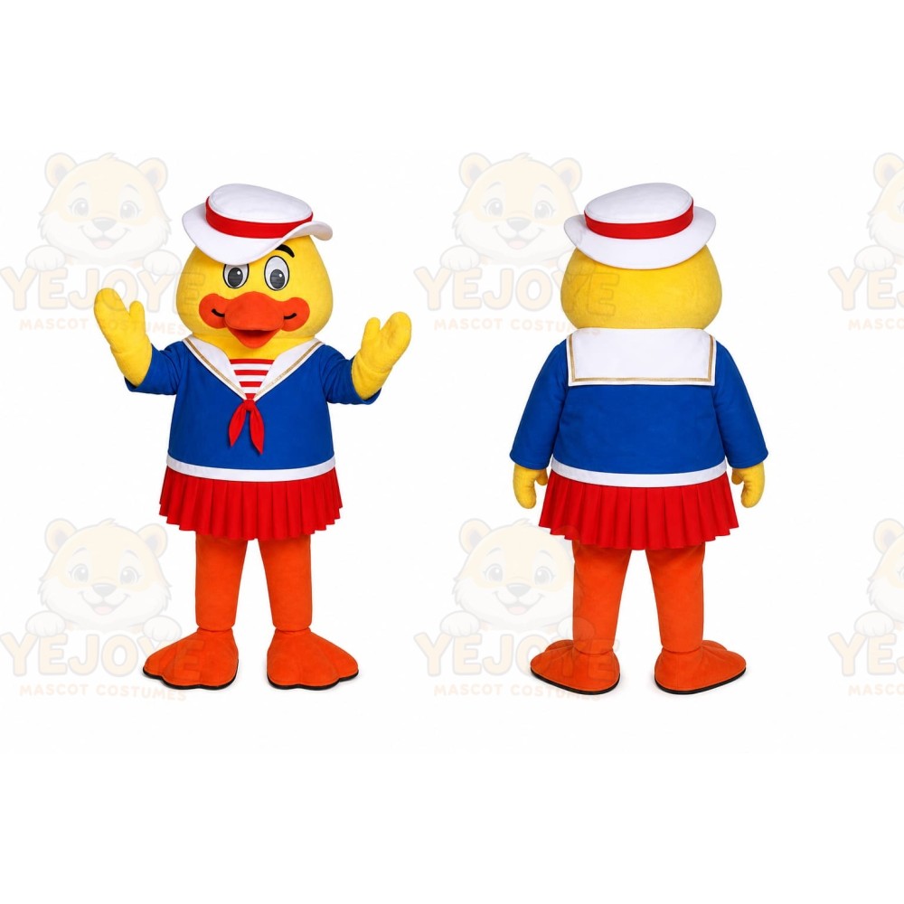 Yellow Duck Mascot Costume with Custom Logo