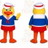 Yellow Duck Mascot Costume with Custom Logo