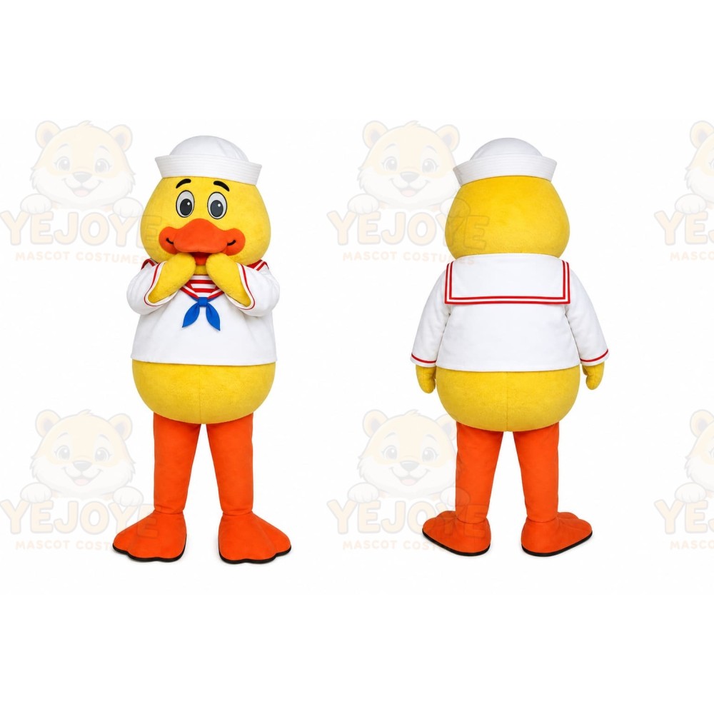 Yellow Duck Mascot Costume with Custom Logo