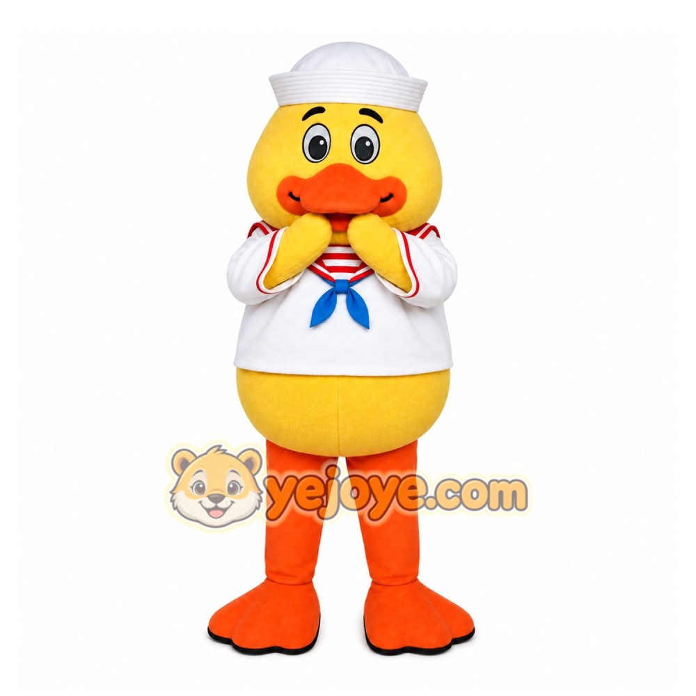 Yellow Duck Mascot Costume with Custom Logo Yellow Duck Mascot Costume with Custom Logo