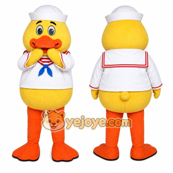 Yellow Duck Mascot Costume with Custom Logo