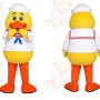 Yellow Duck Mascot Costume with Custom Logo