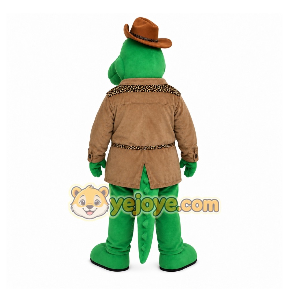 Green Alligator Mascot Costume with Custom Logo Green Alligator Mascot Costume with Custom Logo