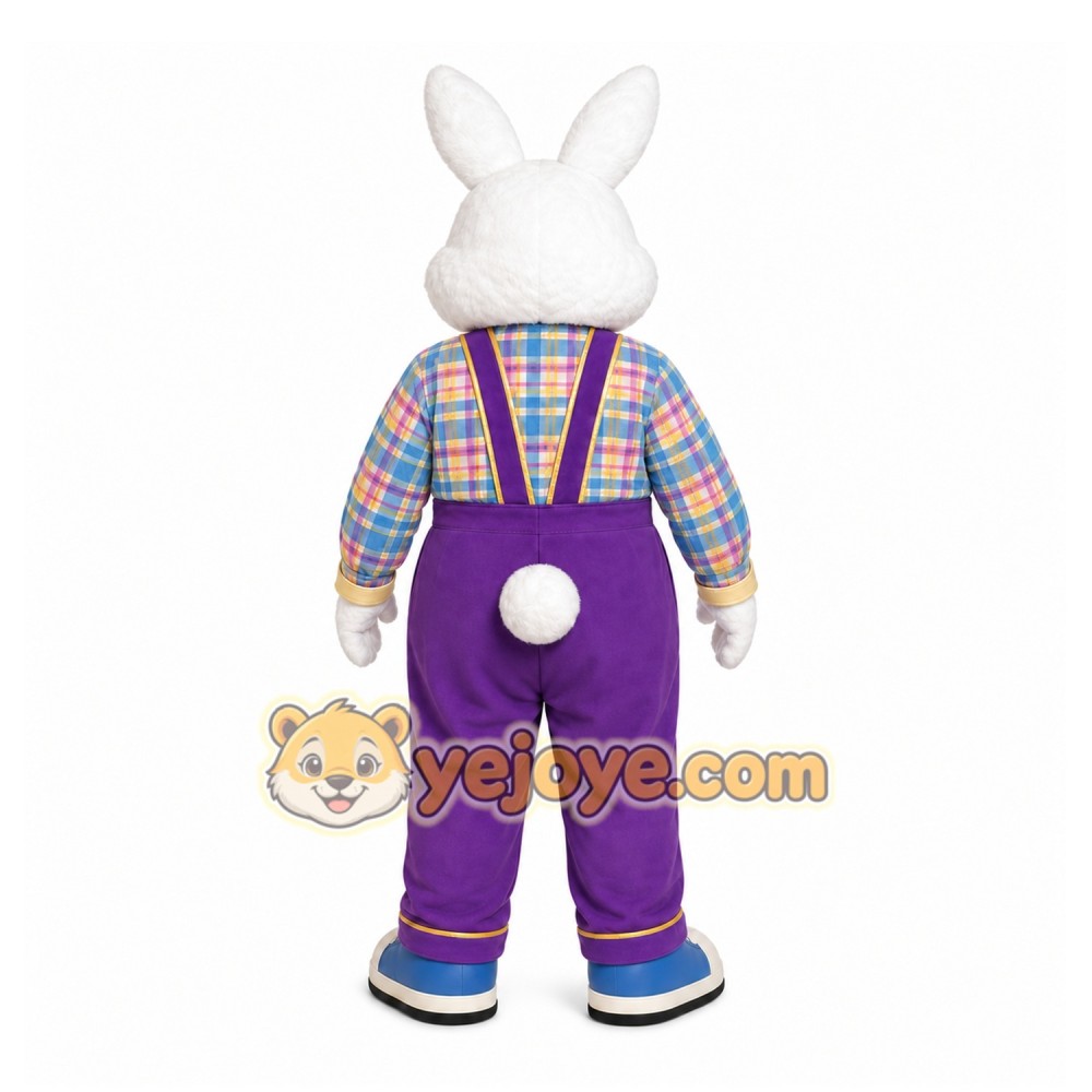 White Rabbit Mascot Costume with Custom Logo White Rabbit Mascot Costume with Custom Logo