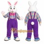 White Rabbit Mascot Costume with Custom Logo