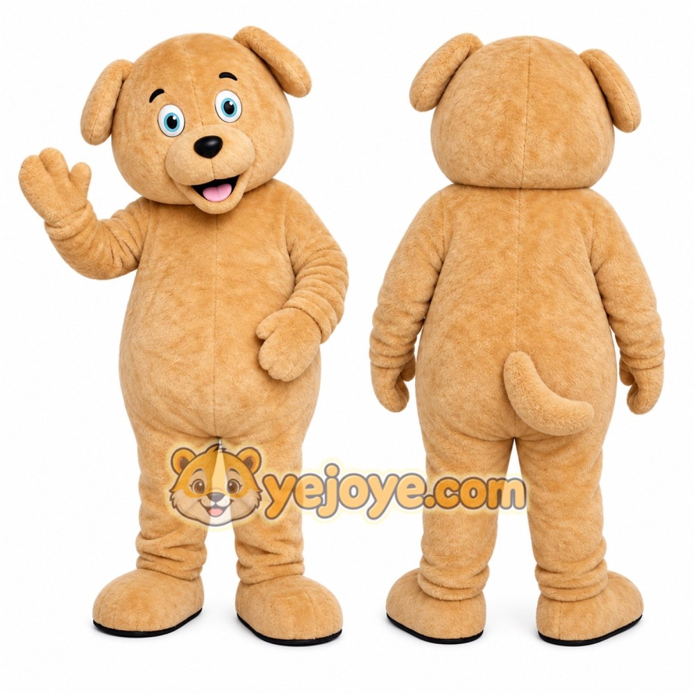 Brown Dog Mascot Costume with Custom Logo