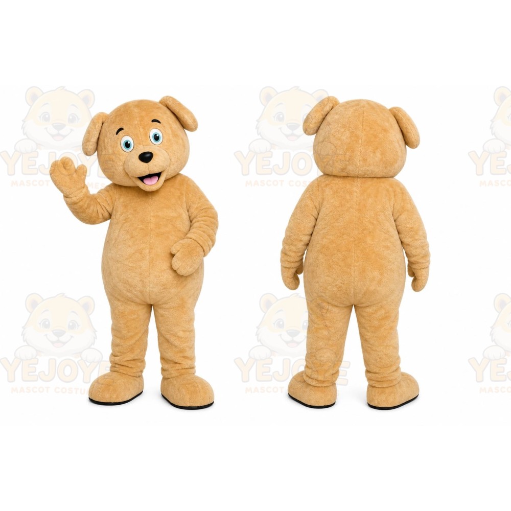 Brown Dog Mascot Costume with Custom Logo