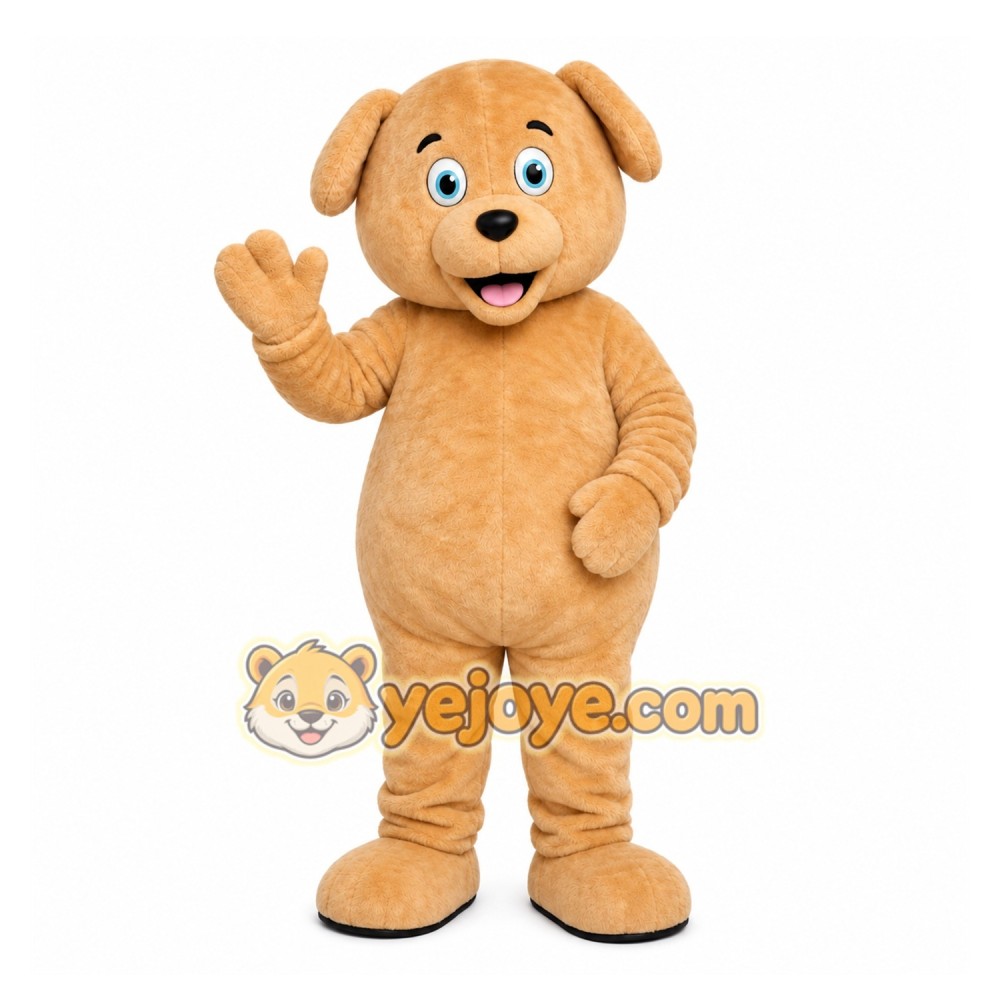 Brown Dog Mascot Costume with Custom Logo