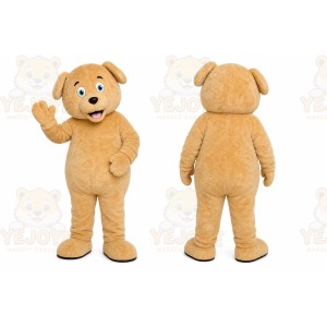 Brown Dog Mascot Costume with Custom Logo