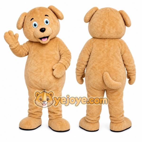 Brown Dog Mascot Costume with Custom Logo