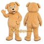 Brown Dog Mascot Costume with Custom Logo