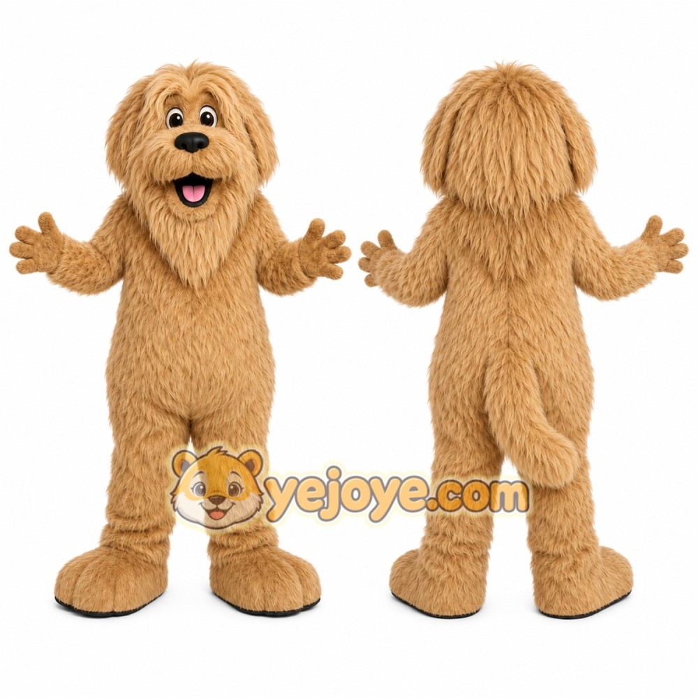 Brown Dog Mascot Costume with Custom Logo Brown Dog Mascot Costume with Custom Logo