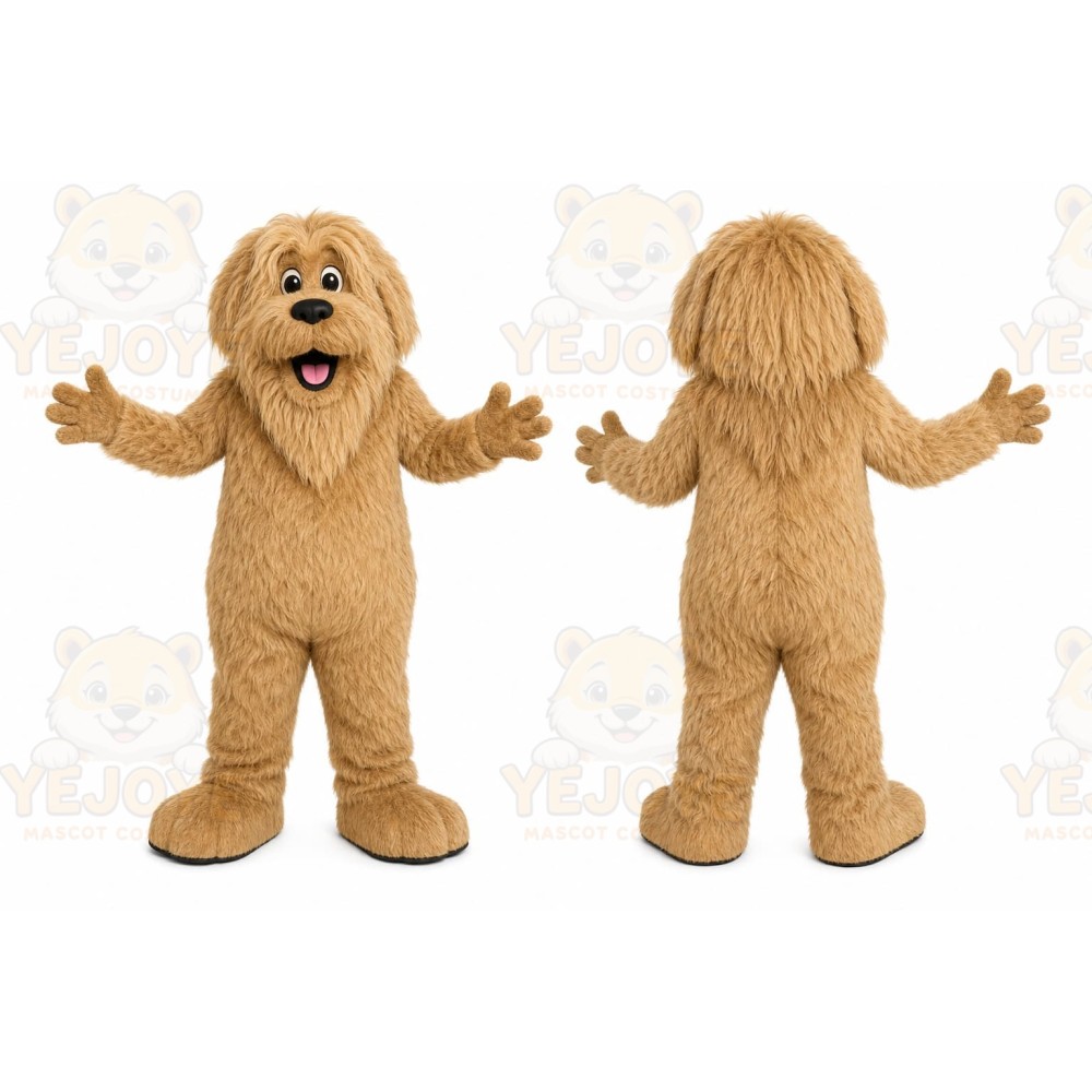 Brown Dog Mascot Costume with Custom Logo