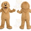 Brown Dog Mascot Costume with Custom Logo
