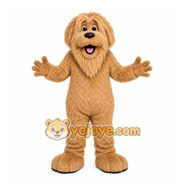 Brown Dog Mascot Costume with Custom Logo Brown Dog Mascot Costume with Custom Logo