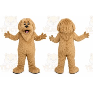 Brown Dog Mascot Costume with Custom Logo