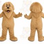 Brown Dog Mascot Costume with Custom Logo