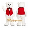 White Bear Mascot Costume with Custom Logo White Bear Mascot Costume with Custom Logo