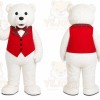 White Bear Mascot Costume with Custom Logo