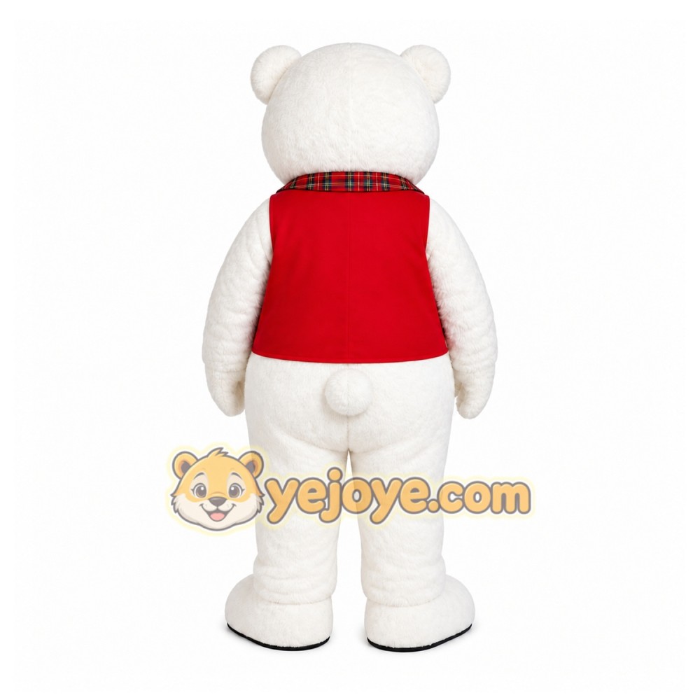 White Bear Mascot Costume with Custom Logo White Bear Mascot Costume with Custom Logo