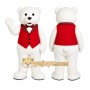 White Bear Mascot Costume with Custom Logo