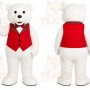 White Bear Mascot Costume with Custom Logo