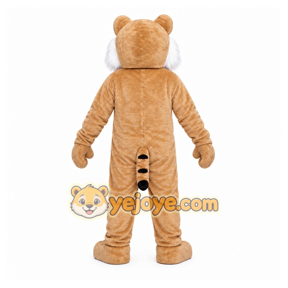 Tan Tiger Mascot Costume with Custom Logo Tan Tiger Mascot Costume with Custom Logo