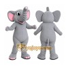 Gray Elephant Mascot Costume with Custom Logo Gray Elephant Mascot Costume with Custom Logo