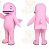 Pink Dolphin Mascot Costume with Custom Logo