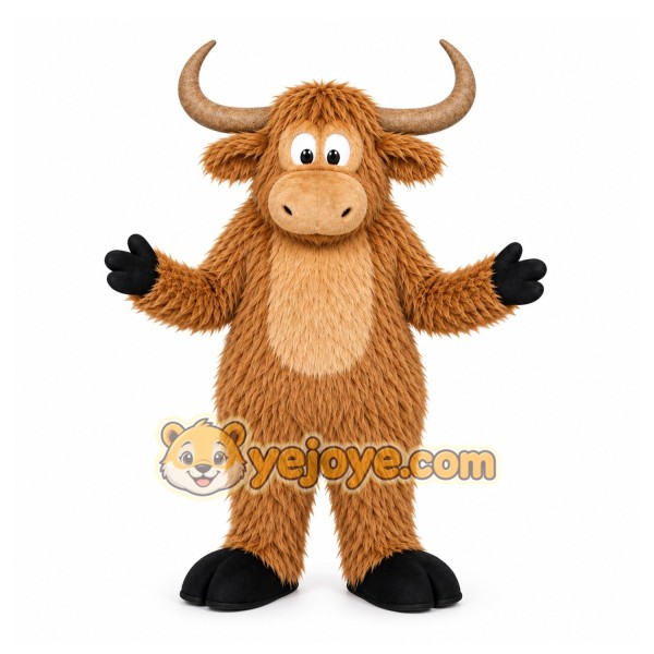 Brown Bull Mascot Costume with Custom Logo Brown Bull Mascot Costume with Custom Logo