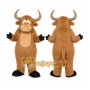 Brown Bull Mascot Costume with Custom Logo