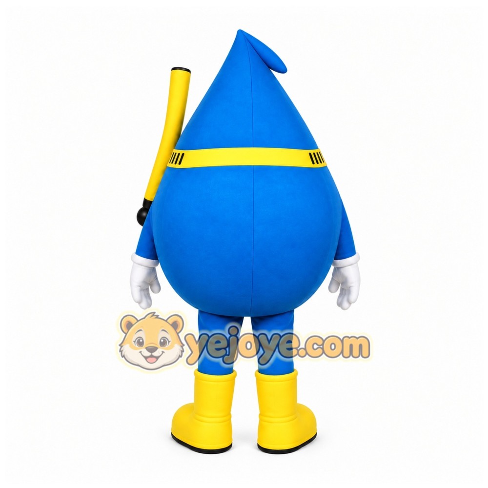 Blue Water Drop Mascot Costume with Custom Logo Blue Water Drop Mascot Costume with Custom Logo