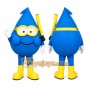 Blue Water Drop Mascot Costume with Custom Logo