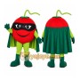 Red Tomato Mascot Costume with Custom Logo