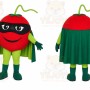 Red Tomato Mascot Costume with Custom Logo