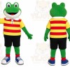 Green Frog Mascot Costume with Custom Logo