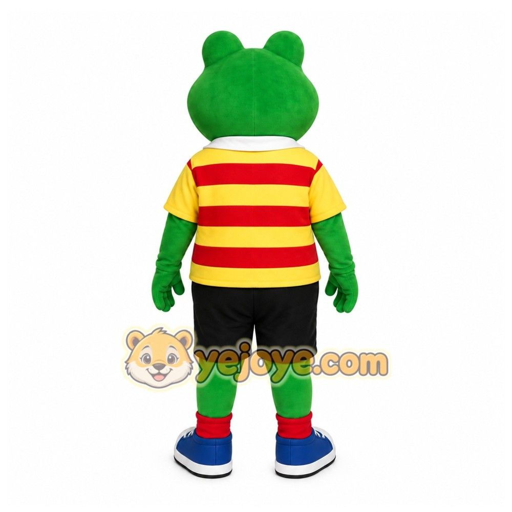 Green Frog Mascot Costume with Custom Logo Green Frog Mascot Costume with Custom Logo