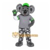 Gray Koala Mascot Costume with Custom Logo